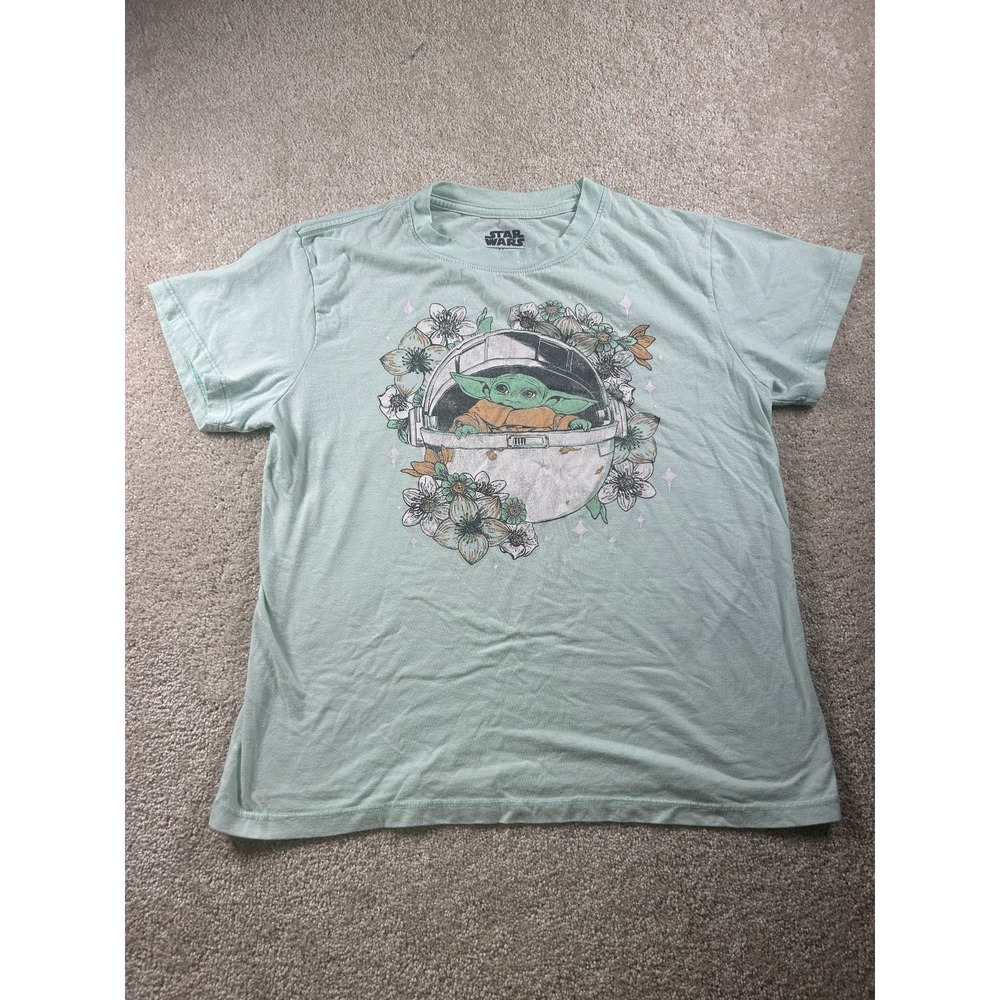 Star Wars Women's Top Medium Green Baby Yoda Graphic Cotton